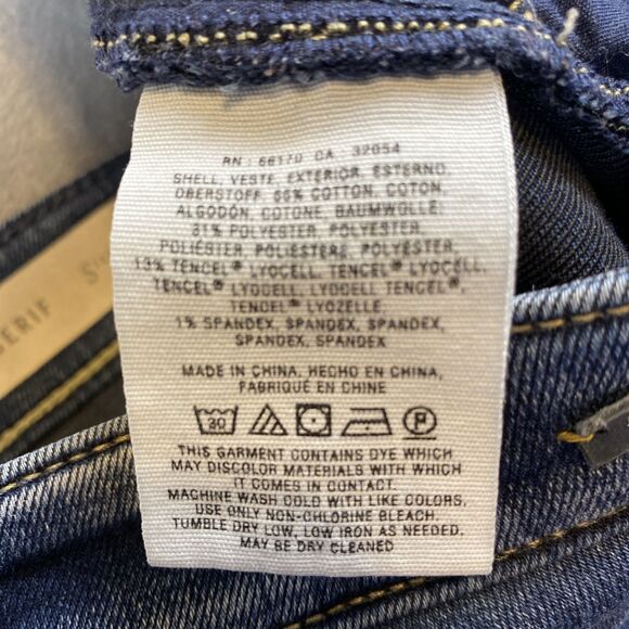 Pilcro Anthropologie Serif Skinny Jeans Mid Rise Dark Wash Denim Womens 27 - Picture 6 of 9